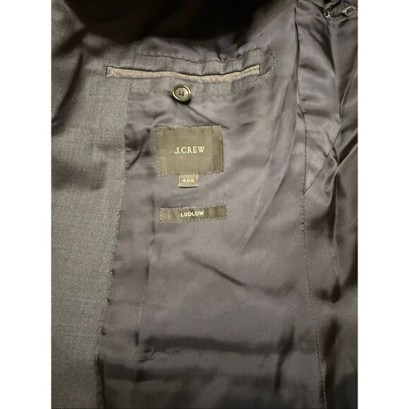 J Crew Ludlow Sport Coat Men 40S Gray Italian Fabric Jacket Tollegno 1900 Blazer - Picture 6 of 14